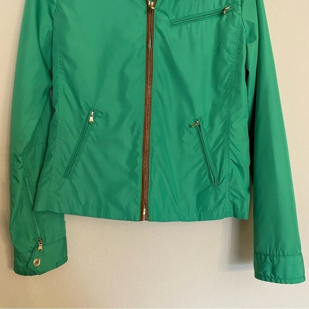 LAUREN Ralph Lauren Lightweight Jacket Buckle Collar Mockneck Size Medium Preppy